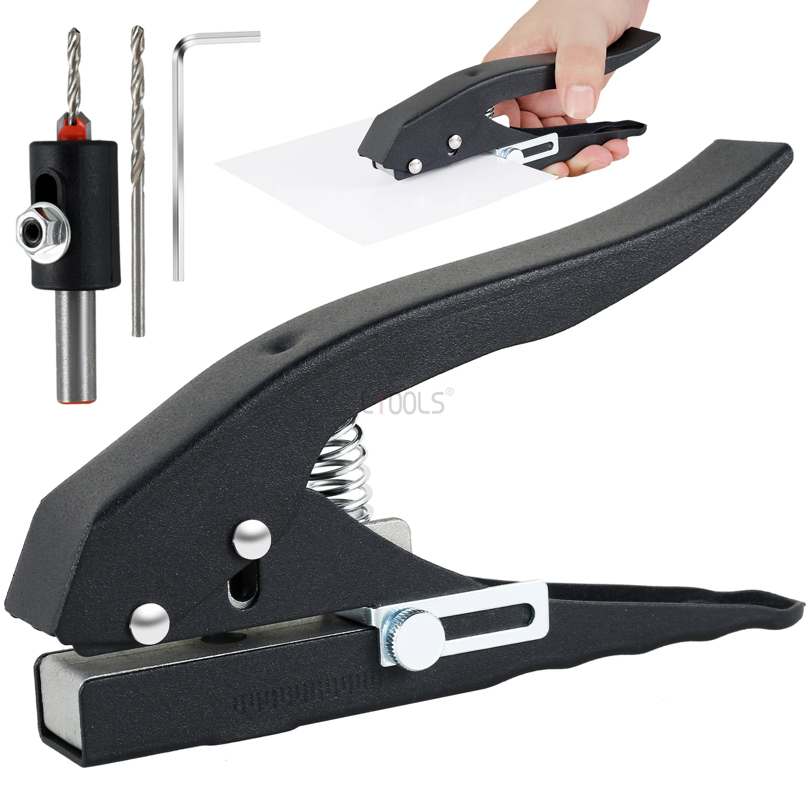 Manual Edge Band Puncher Plier 8mm Hole Card Punching Tool for Plastic Sheet DIY Paper PVC ABS Opener Nail Hole Punch Pliers