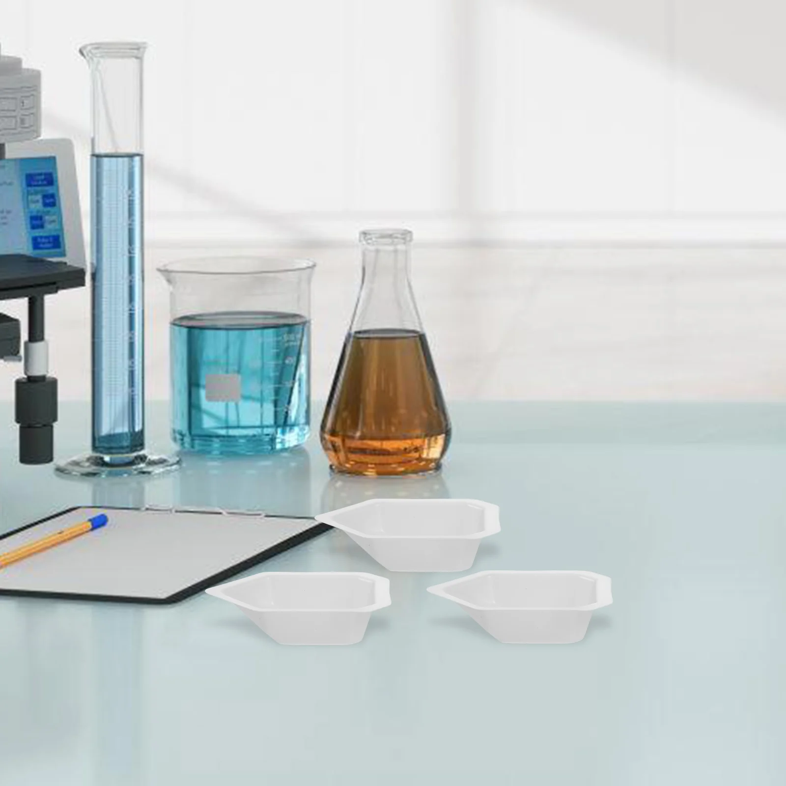 20pcs Weighing Plates Boats Dishes Lab Powder Liquid Scale Measuring Tray Reusable Plastic Durability Accurate Kitchen