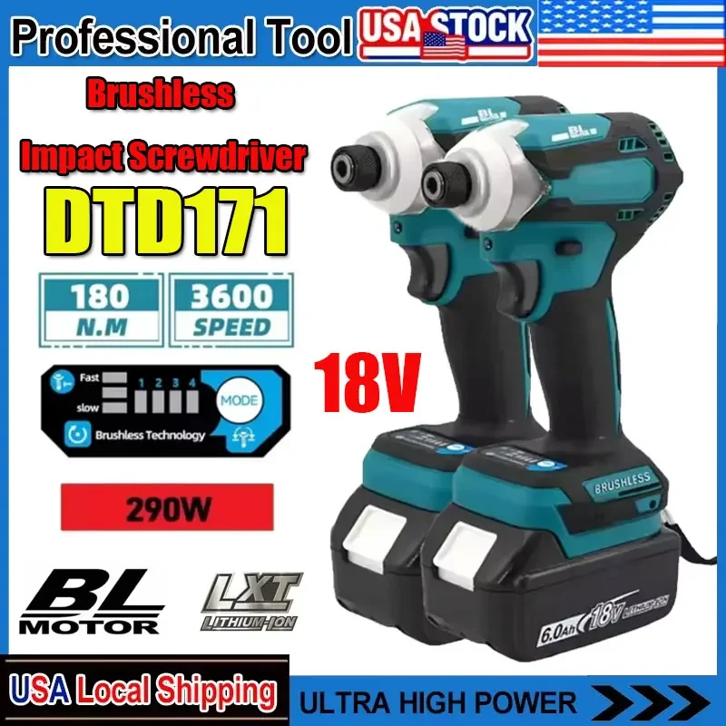 

Подходит для Makita DTD171 18 В ударная отвертка аккумуляторная бесщеточная электрическая отвертка перезаряжаемая дрель-шуруповерт Makita оригинальный электроинструмент