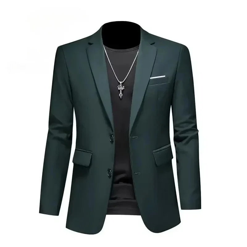 Weiße formelle Jacken für Herren, zwei Knöpfe, langärmelig, koreanische Herrenanzugjacken, Bürokleidung, Hochzeitsblazer – Detail 2