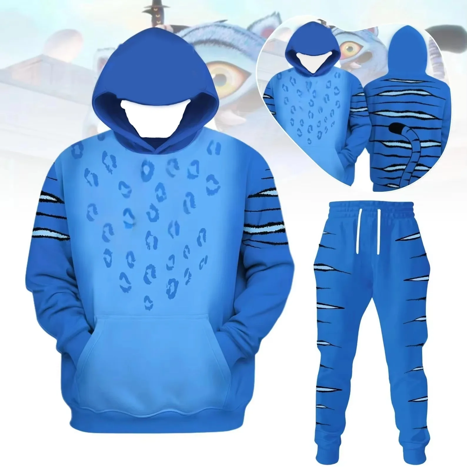 

Derpy Tiger Толстовка из двух предметов Kpop Demon Hunters Комплект с 3d принтом Мужчины Женщины Модная толстовка + брюки Комплект из 2 предметов Мужской спортивный костюм