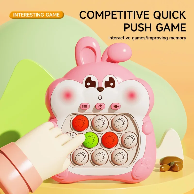 Upgraded Electronic Pop Light Quick Push Game Console Toys for Kids Adult Fidget Anti Stress Relief Toy Interactive Game Machine