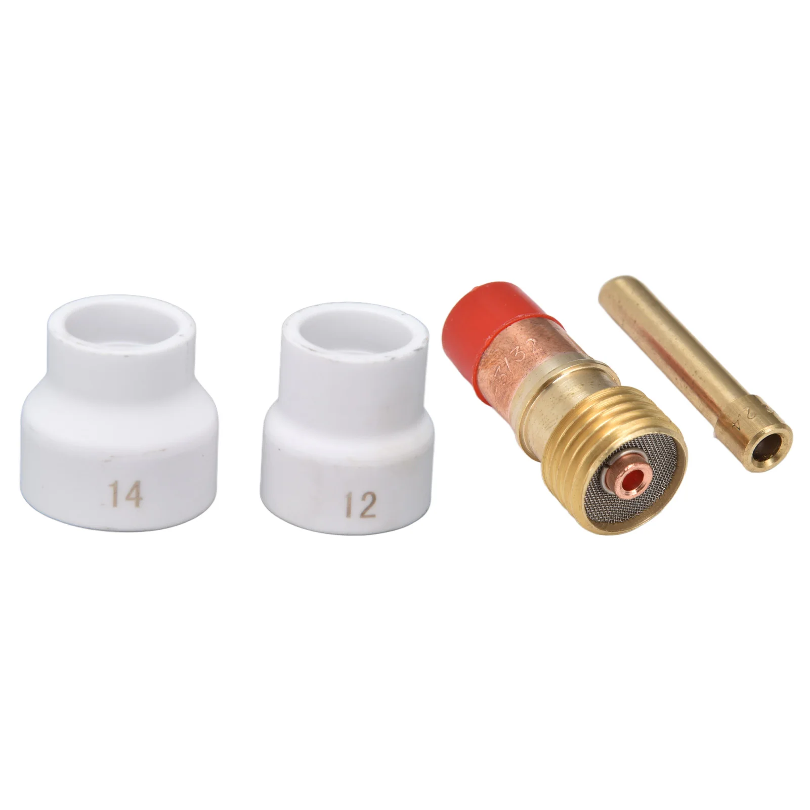 

Комплект газовых линз TIG, 4 шт., комплект газовых линз TIG, белая керамическая чашка, короткий конический держатель электрода, разъем для WP 17 18 26, набор газовых линз TIG