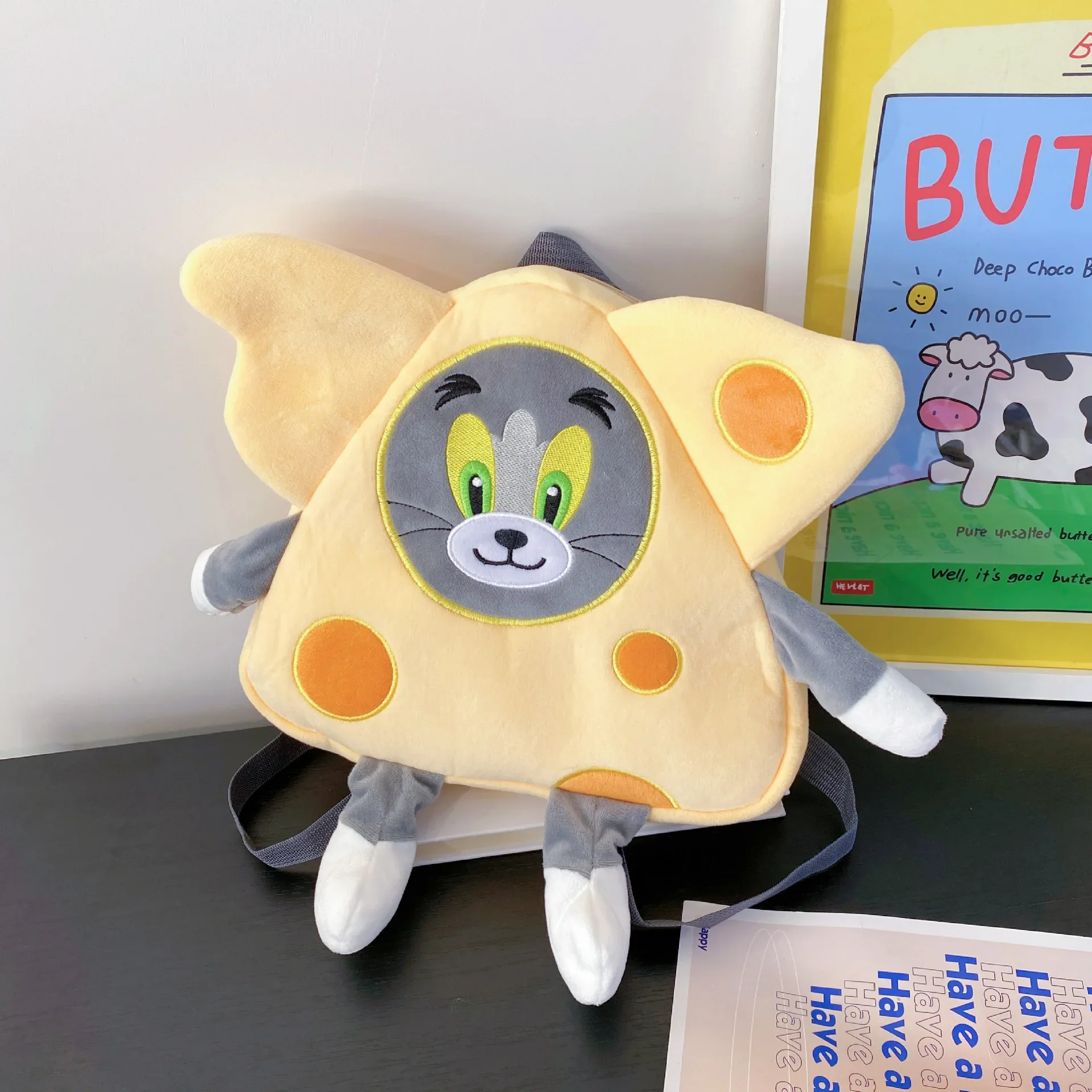 Cartone animato divertente borsa a tracolla studente ragazza regalo Tom e Jerry Cheese zaino carino peluche zaino creativo personalità di nicchia