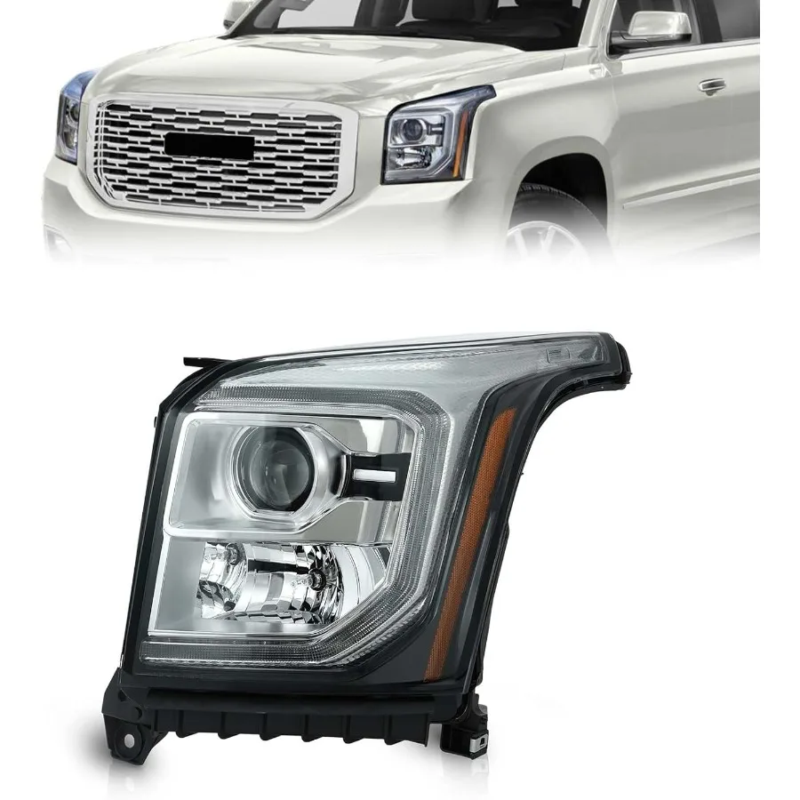 ل 20152020 جي إم سي يوكون يوكون XL مجموعة مصابيح أمامية HID كشافات سائق الجانب الأيسر استبدال مع سطوع محسن و Durab #1