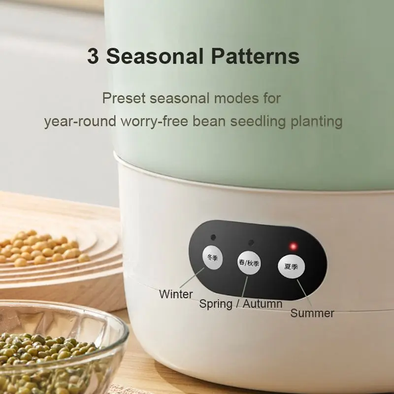 2 layer Thermostatic Bean Sprouts Maker with Pressure Plate Automatic Water Circulation bean soaking Sprouting Shaded Incubator