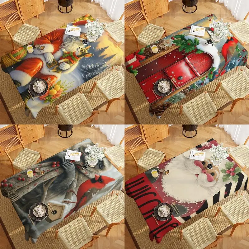 

Зимняя скатерть для грузовика, ресторан, кухня, скатерть для гостиной, украшение дома, прямоугольное украшение для вечеринки