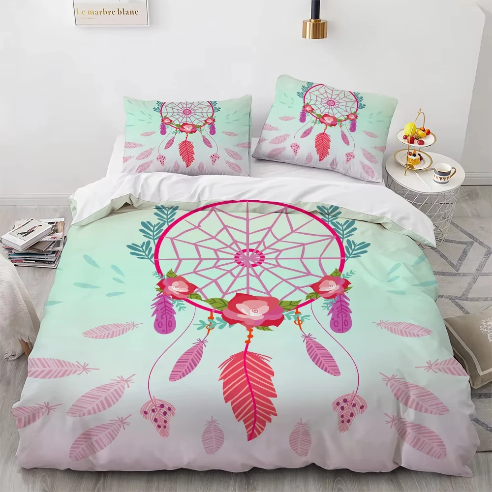 Dreamcatcher Bedding Set Full King Size Boho Dream Catcher Decor Duvet Cover for Boys Girls Teens Bohemian Style Comforter Cover
