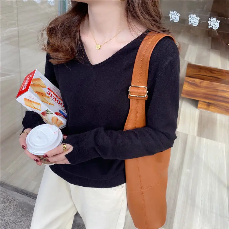 8 Colors Pullovers Women Elegant Basic All-match Casual Lazy  Soft Autumn New Arrival Temperament Mujer Sweater Ulzzang