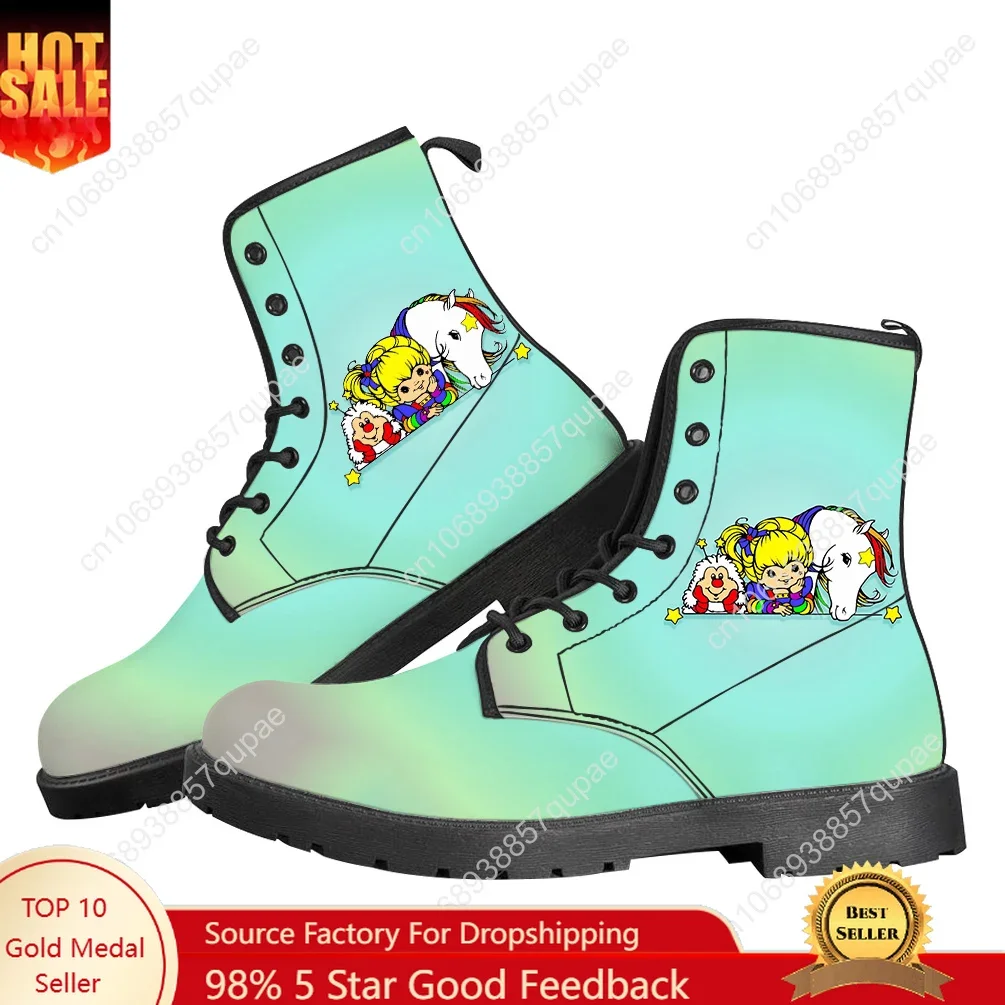 

Rainbow Brite Flat Boots Cartoon Anime Mens Womens Teenager Shoes Casual Outdoor Footwear High Quality Couple Customized Shoe
