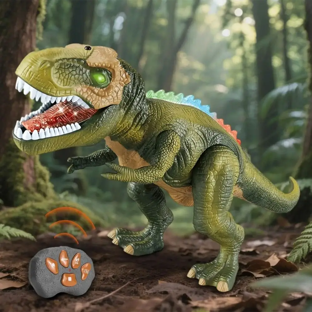 Coche de dinosaurio RC deslizante inercial, modelos de juguetes, Robot de Control remoto de dibujos animados, juguetes portátiles duraderos de simulación t-rex