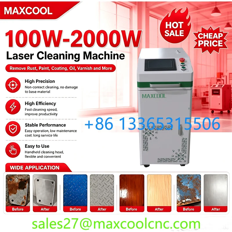1000W Air Cooling Small Handheld Mopa JPT Pulse Fiber Laser Cleaning Machines for Engine Surface Rust Coating Removing