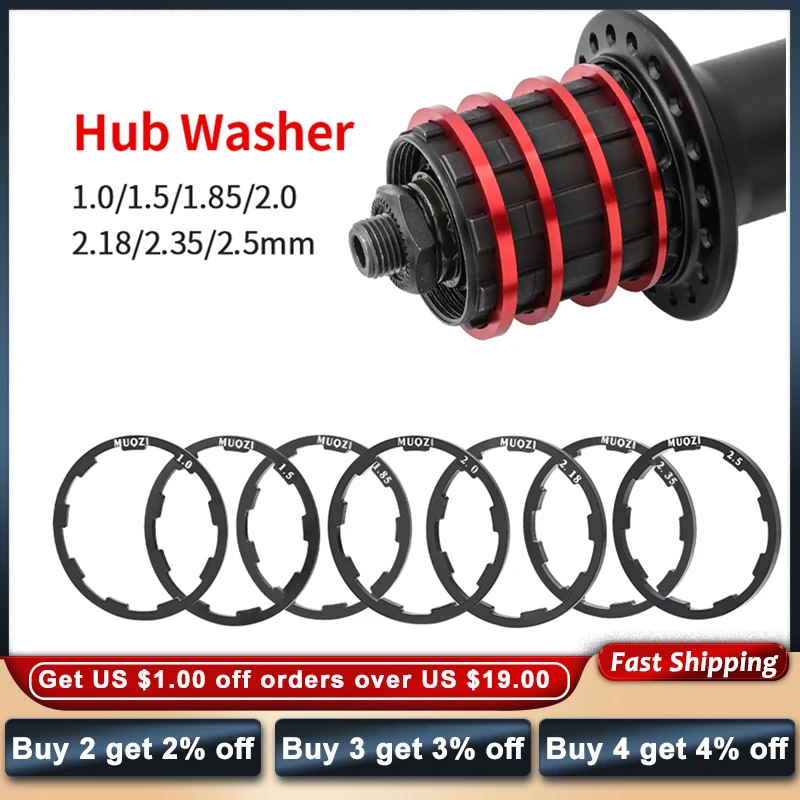 Aluminum Alloy Cassette Flywheel Spacer Mountain Road Bike Hub Tower Base Washer 1/1.5/1.85/2/ 2.18/2.35/2.5mm Hub Gasket