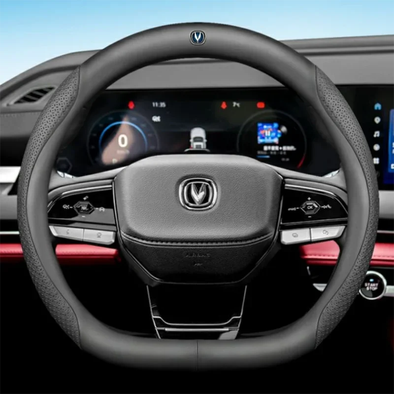 

Leather Car Steering Wheel Cover For Changan UNIV UNI-V UNI V 2024 2023 2022 Breathable Non-slip Car-styling Auto Accessories