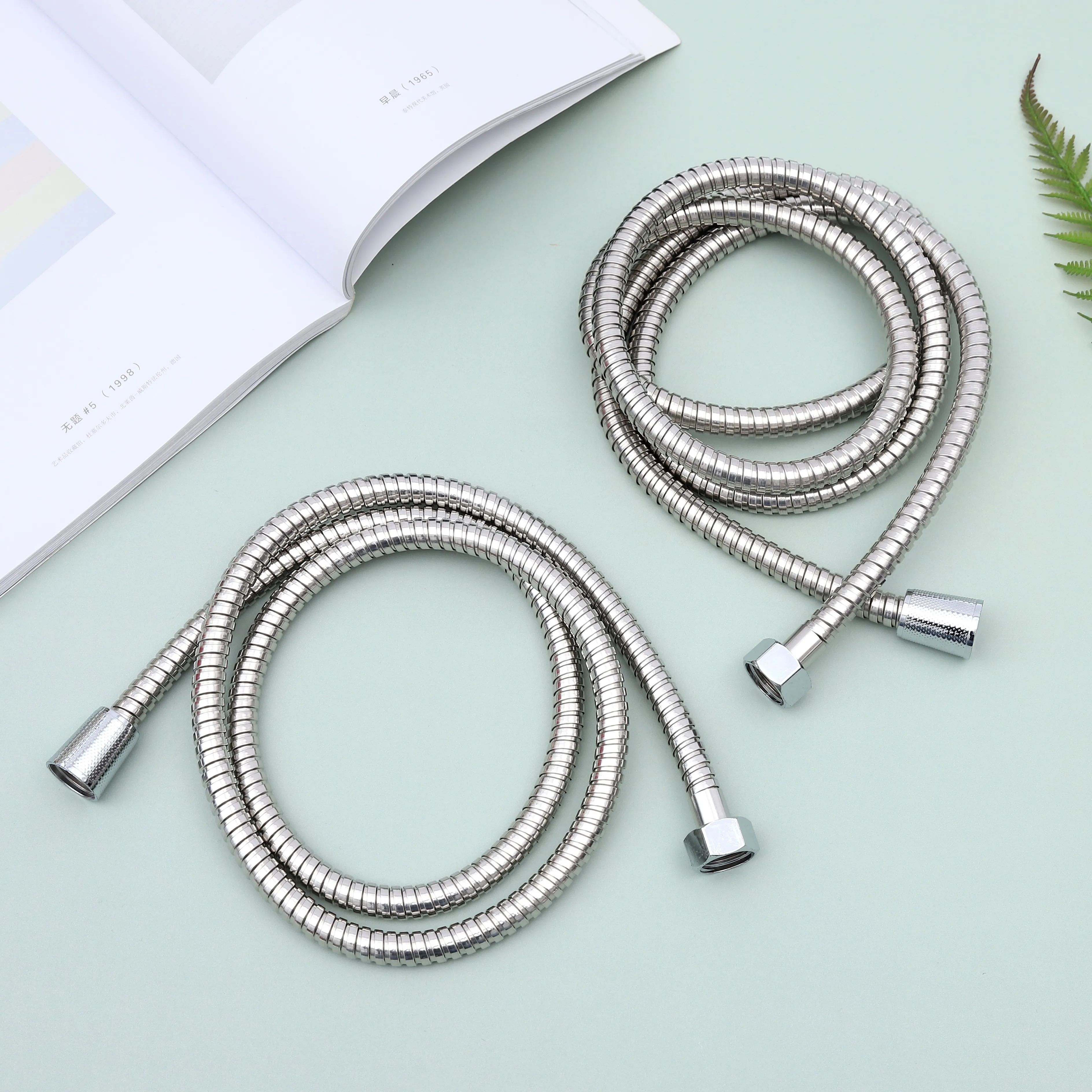 145/195 cm Shower Hose, Stainless Steel Shower Pipe, Encrypted Explosion-Proof Water Inlet Hose, Extension Pipe for Bathroom and
