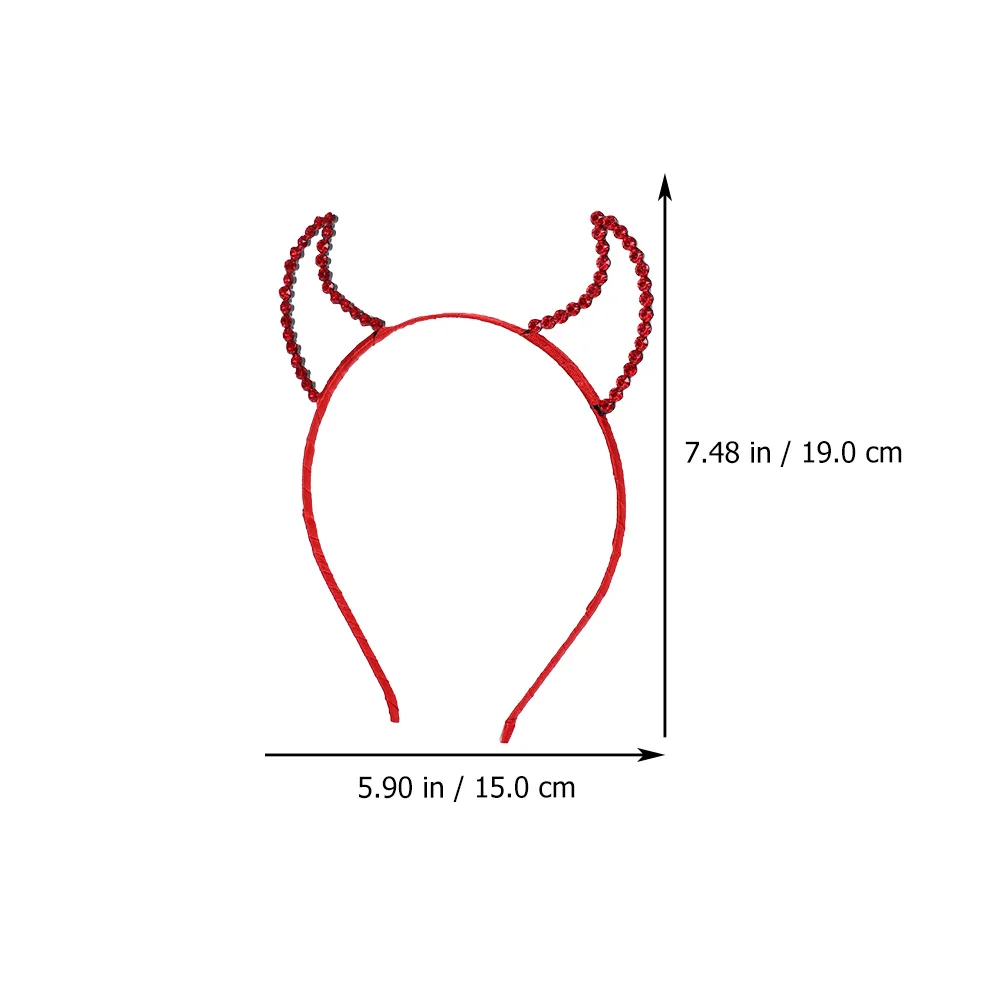 2 قطعة عصابة رأس على شكل قرن شيطان خفيفة الوزن من أحجار الراين غطاء رأس للحفلات الراقصة إكسسوار أزياء الهالوين المعدنية الأنيقة