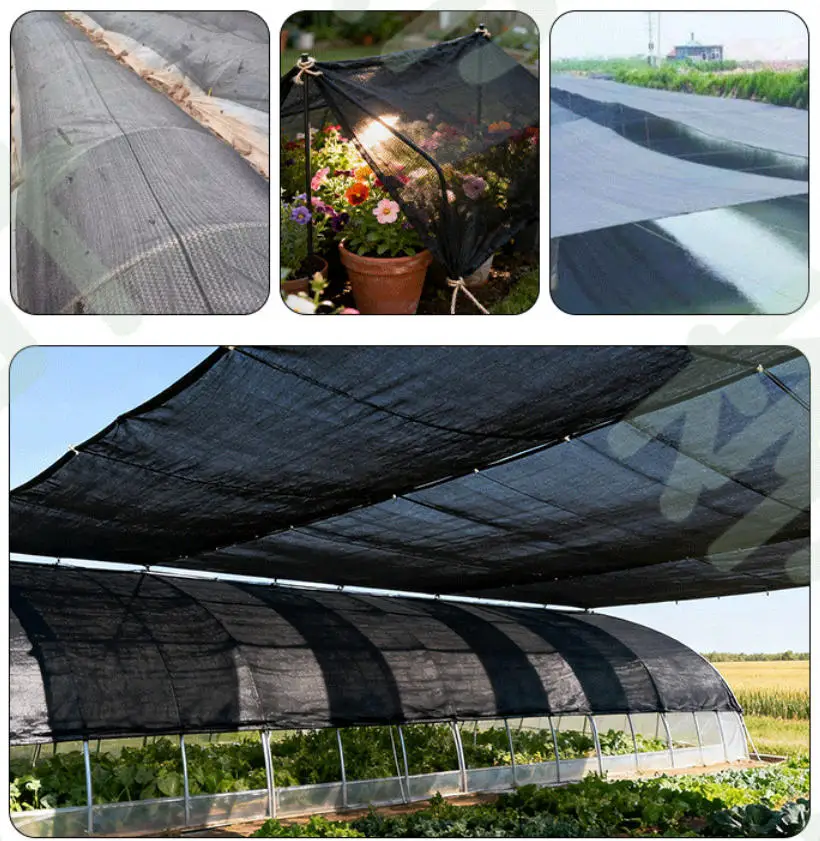 UV-Schutz Sonnenschutznetz Schwarz Atmungsaktives HDPE-Gewebe für Gewächshaus, Terrasse, Pflanzen, Pergola & Veranda, Gartenabdeckung für den Sommer