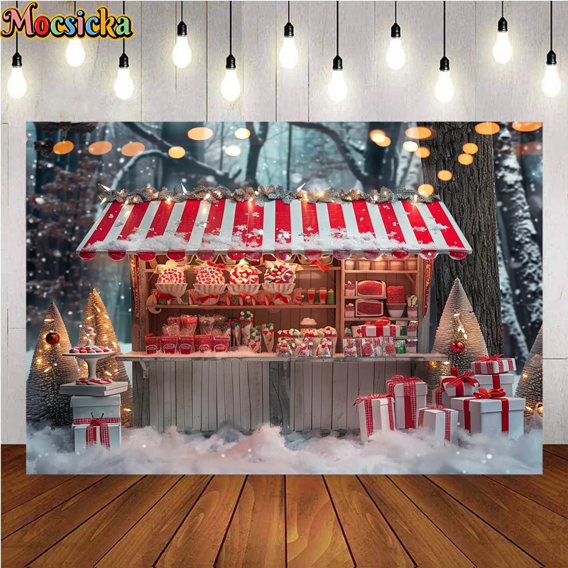Mocsicka الشتاء عيد الميلاد التصوير خلفية شجرة عيد الميلاد هدية متجر عطلة حفلة الأسرة صورة صور الخلفيات الاستوديو