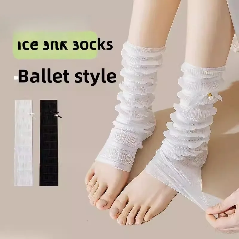 

Women's Thiened Long Tube Sos Ice Silk Winter Skiing Crew Sos Pure Color Ballet Sle Legging Sos Fall New Arrival