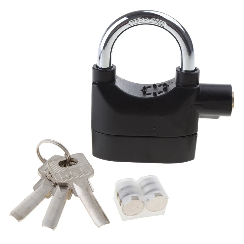 Waterproof Siren Alarm Padlock, Alarm Lock for Motorcycle, Short Beam Bike