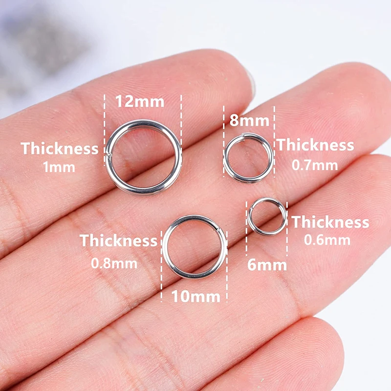 50/100pcs Stainless Steel Open Jump Ring for DIY Keychain Key Fobs Jewelry Craft Making Supplies Material Accessories Wholesale