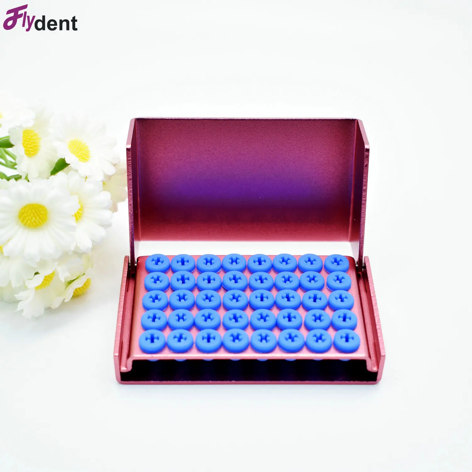 

40 Holes Drill Disinfection Block Burs Holder For High/Low Speed Dental Burs Autoclave Sterilizer Dental Disinfection Box