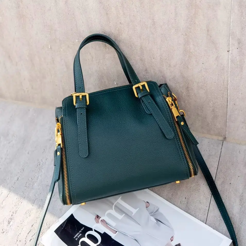 

Genuine Grade Cow Leather Women's Small Shoulder Crossbody Bucket Bag Female Luxury Designer Brand Ladies Soft Cowhide Handbag