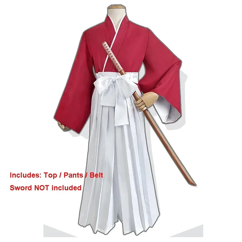 Anime Rurouni Kenshin Cosplay disfraz peluca Himura Kimono Haori Kendo traje Halloween Unisex uniforme clásico HV4717b;4.f'7;j,3'