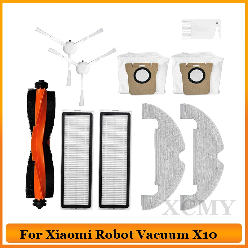 Accessories For Xiaomi Robot Vacuum X10 Robot Main Side Brush Hepa Filter Mop Cloth Dust Bag Vacuum Cleaner Parts Replacement