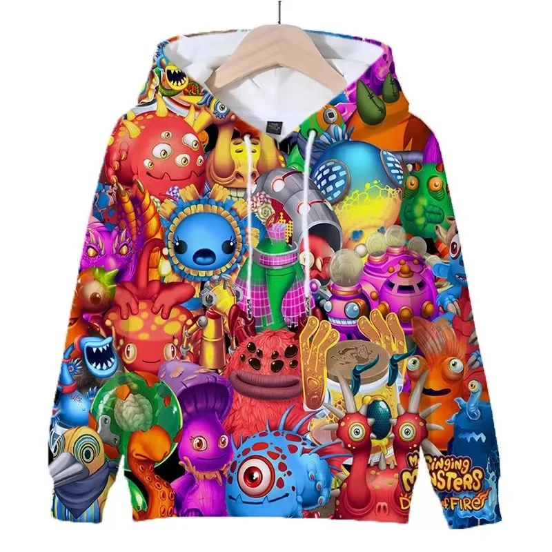 My Singing Monsters Hoodies for Children, Pullover, Long Sleeve, Hooded Sweatshirts for Boys and Girls, Streetwear Tops, Kids