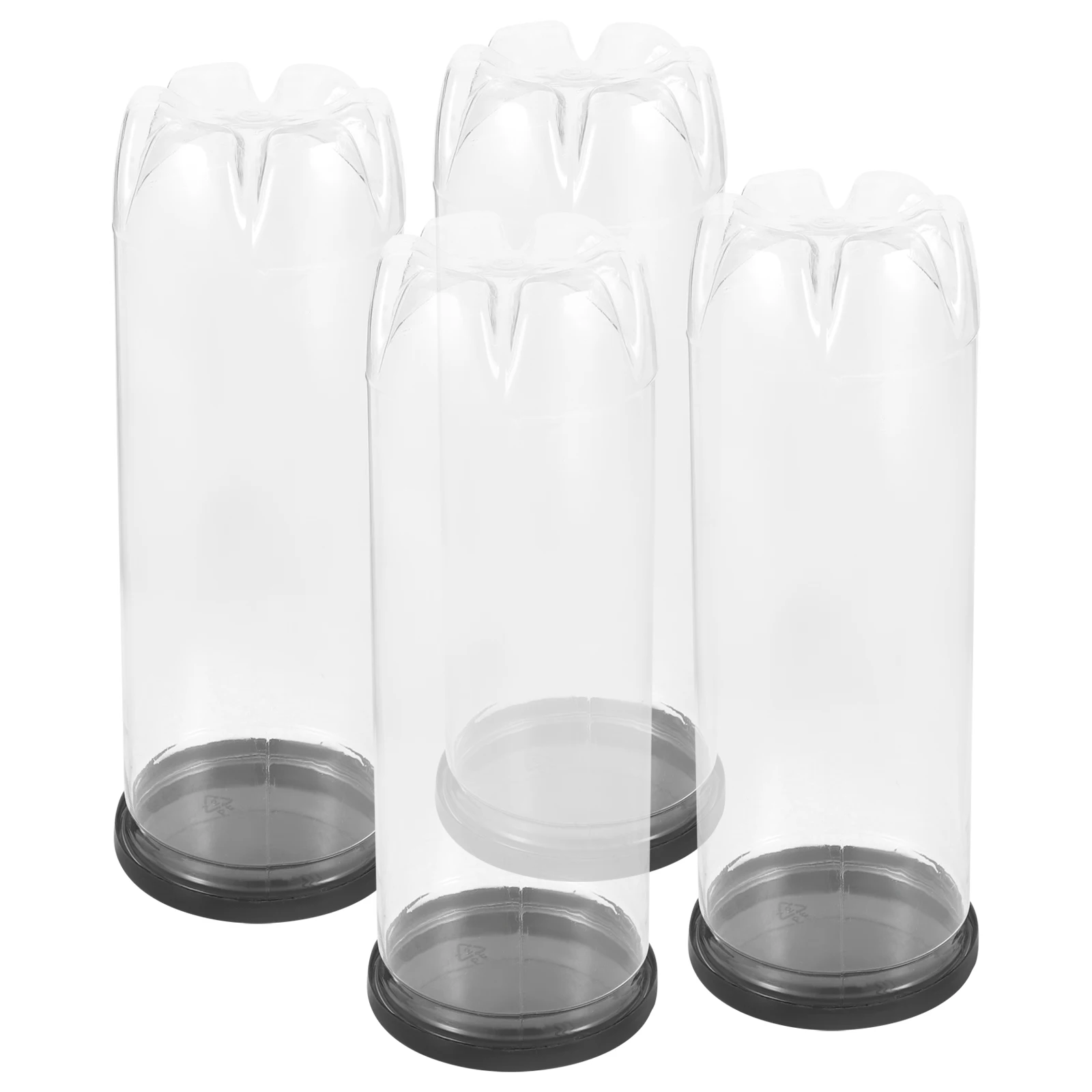 

4 Pcs Tennis Cylinder PVC Transparent Ball Holder Black Lid Storage Container for Tennis Balls Portable Wear Resistant