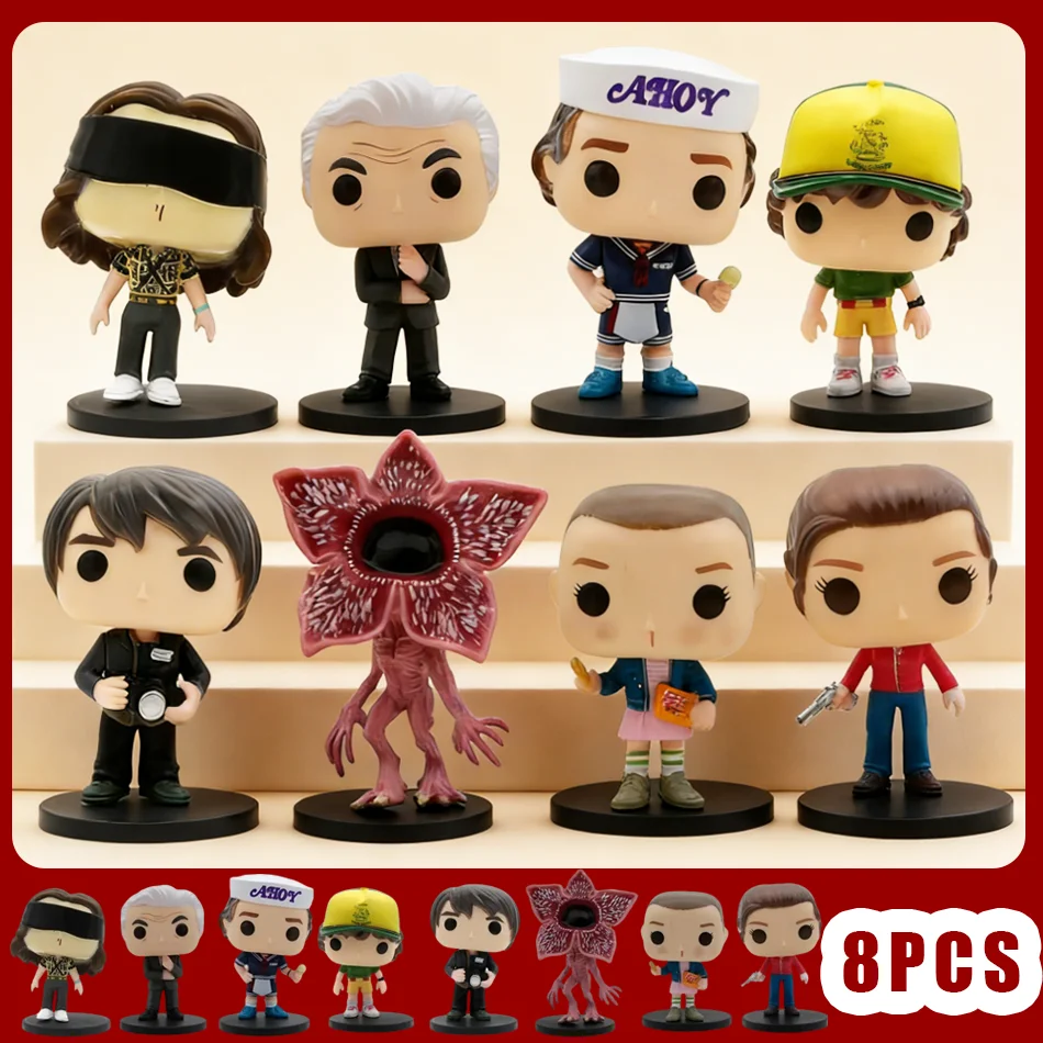 Heißer 8-teiliger Filmcharakter-Actionfiguren-Set mit Ständern, brandneu, versiegelt, Sammlerstück-Modellspielzeug für Desktop-Dekoration