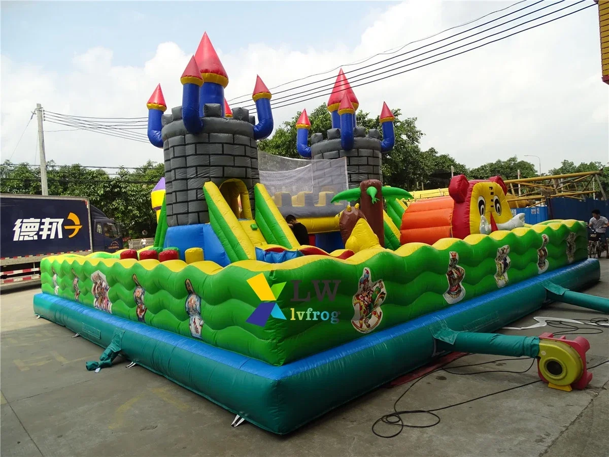 Jungle Theme Bouncy Castle Inflatable Fun City Inflatable Playground Knight Castle Inflatable Amusement Park