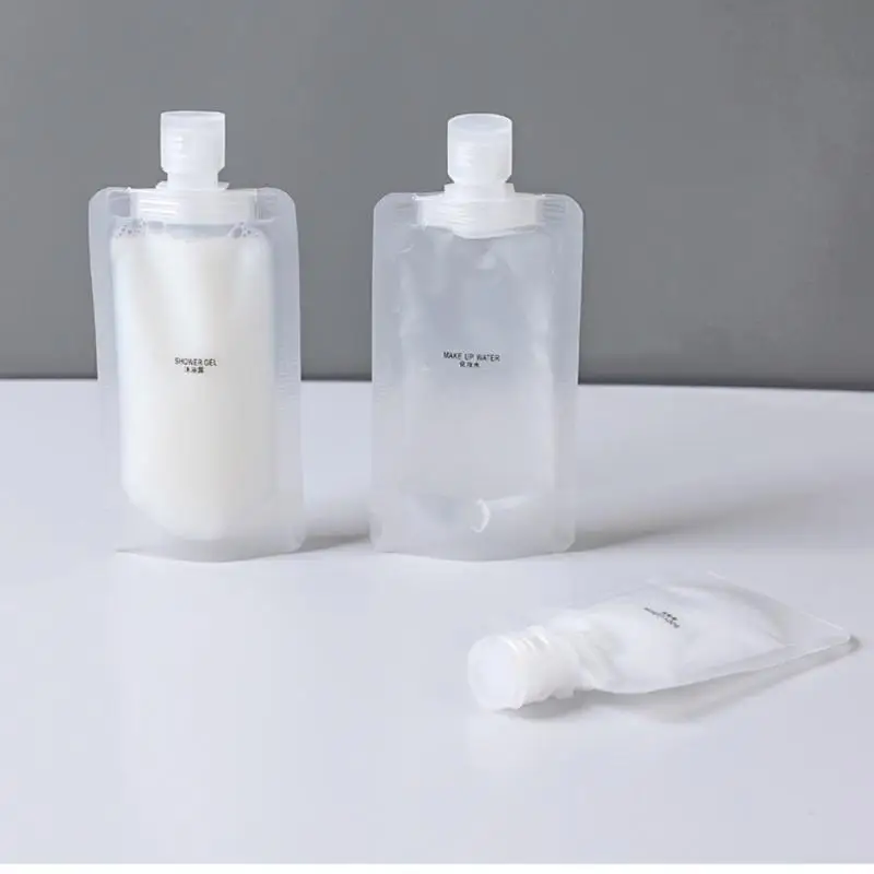 Travel Camping Liquid Bottle Set Portable Refillable Stand Up Shampoo Storage Bag Disposable Lotion Container