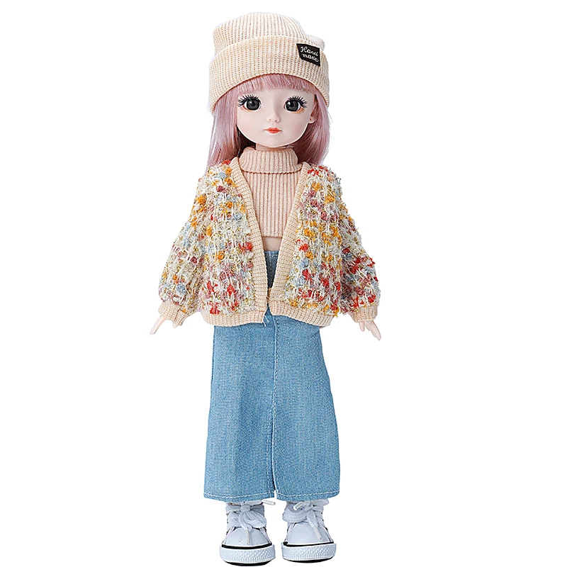 Cute Sweater Set 1/6 Bjd Doll Replacement Clothes Female and Male Doll Skirt Accessories 30cm Doll Kids Girls Toy Gift