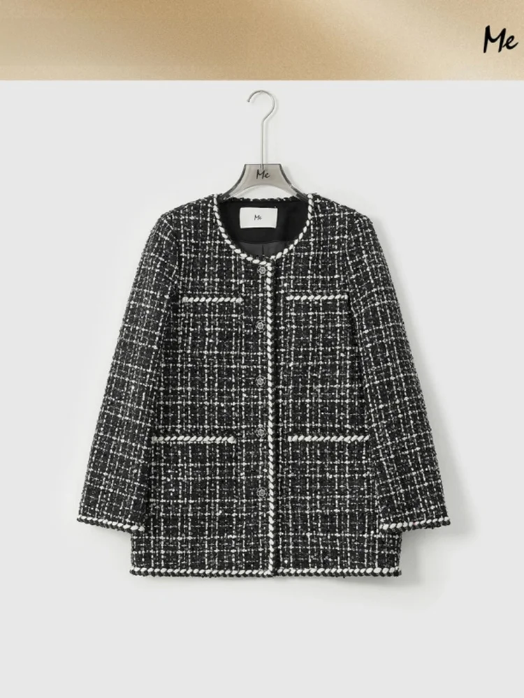 Pure White Goose down Jaet ME Elizabeth Series Commuter Sle Loose Fit Long Sve Warmth Daily Wear Winter Thiened