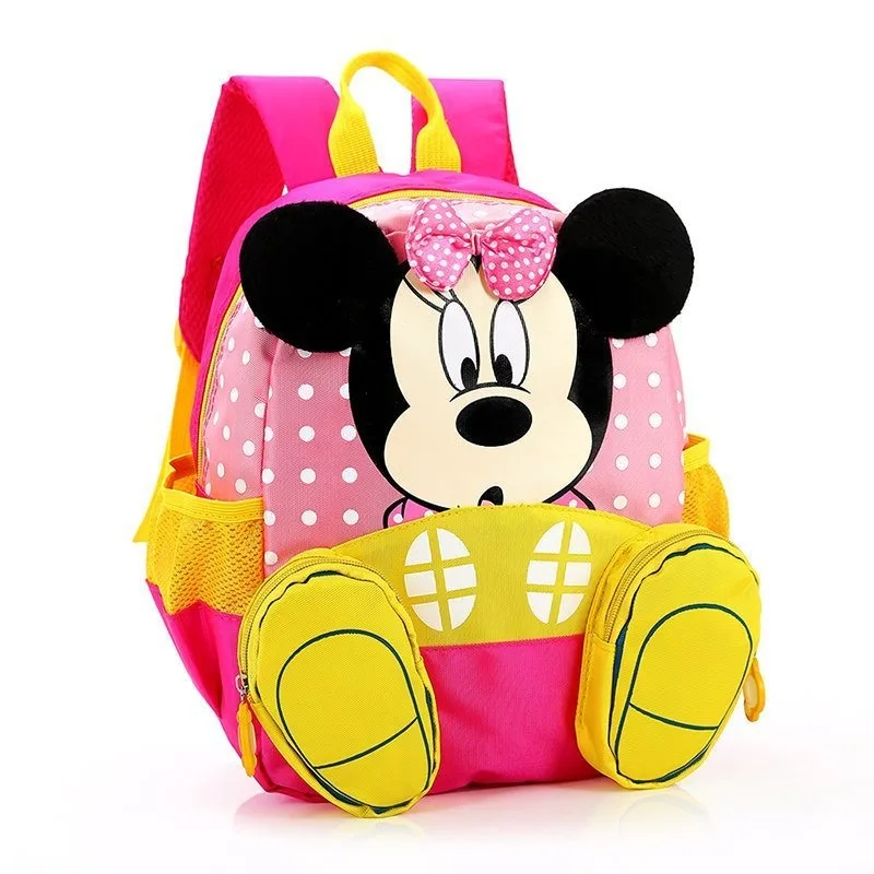 Disney-mochila de dibujos animados para niños y niñas, morral versátil de Mickey y Minnie, ideal para estudiantes, escuela y guardería, novedad