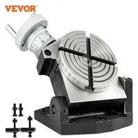 VEVOR Vertical&Horizontal Rotary Table  4inch/100mm 4 Slots Precision HV Worktable  for Milling Drilling Machine Tilting 360°