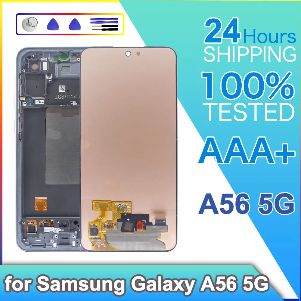 Super AMOLED LCD for Samsung Galaxy A56 5G LCD Display Touch Screen Digitizer Assembly for Samsung A56 5G Phone Replacment