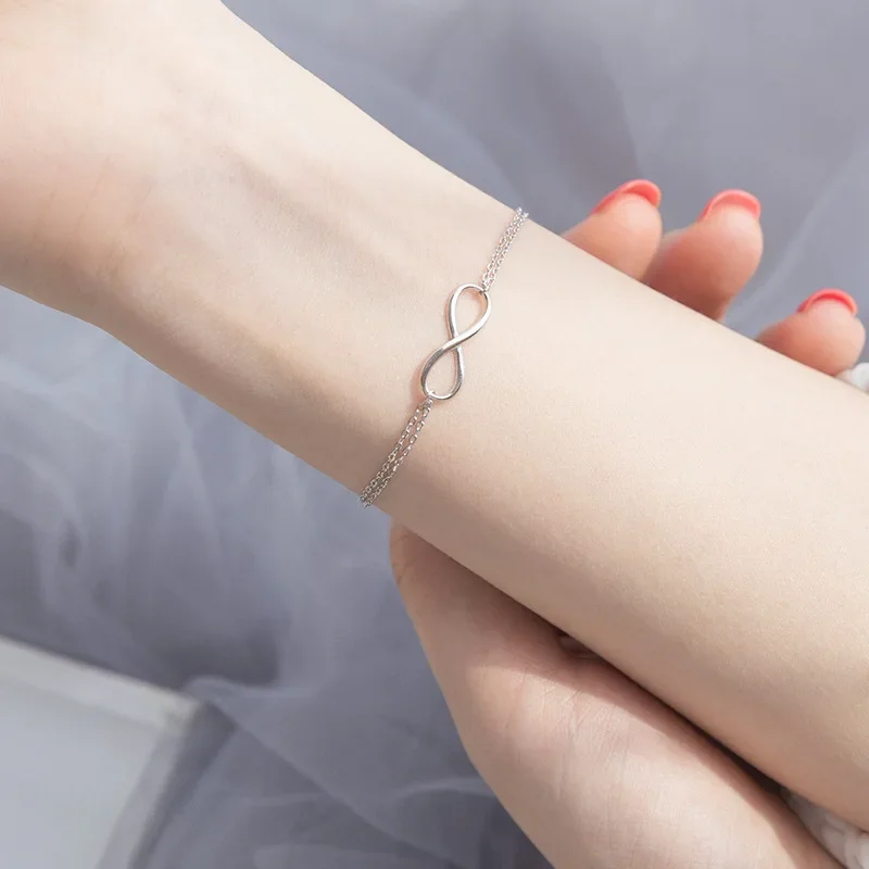 

Personality New Art 925 Sterling Silver Jewelry Female Simple Geometry Popular Bracelet Valentine's Day present