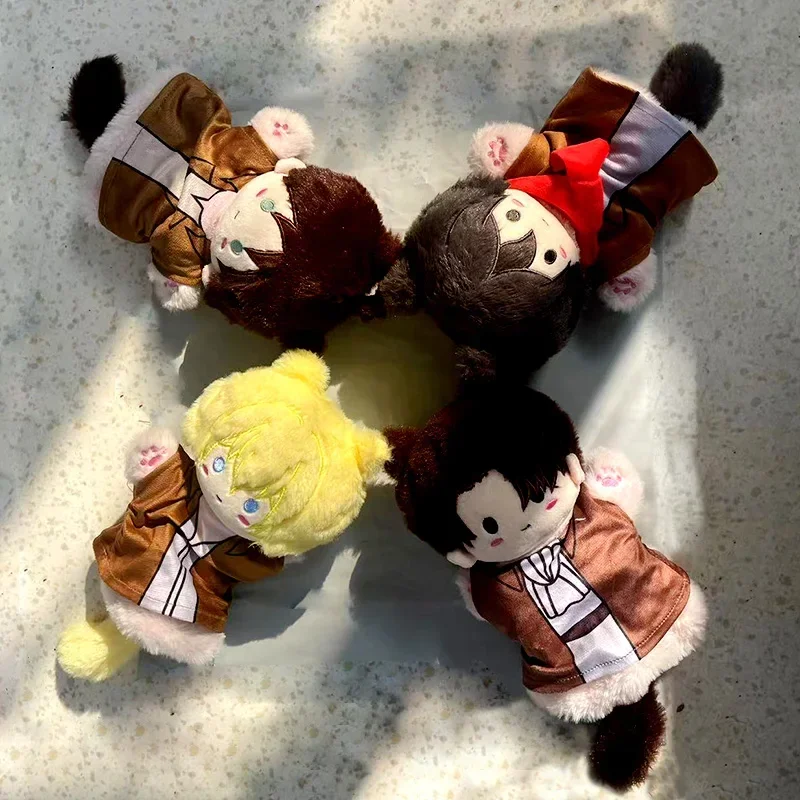 Marioneta de mano de peluche de ataque a los Titanes, Kawaii, Levi, Mikasa, Eren, Armin, felpa, cuenta, animación, regalo para fanáticos, juguetes para niños y adultos