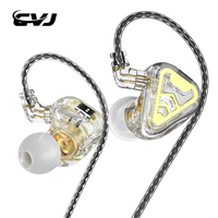 CVJ TXS Earphones  Dual Magnet Dynamic Driver Wired  2 Pin In Ear Headset HiFI Monitor Earbuds With Tuning Switches