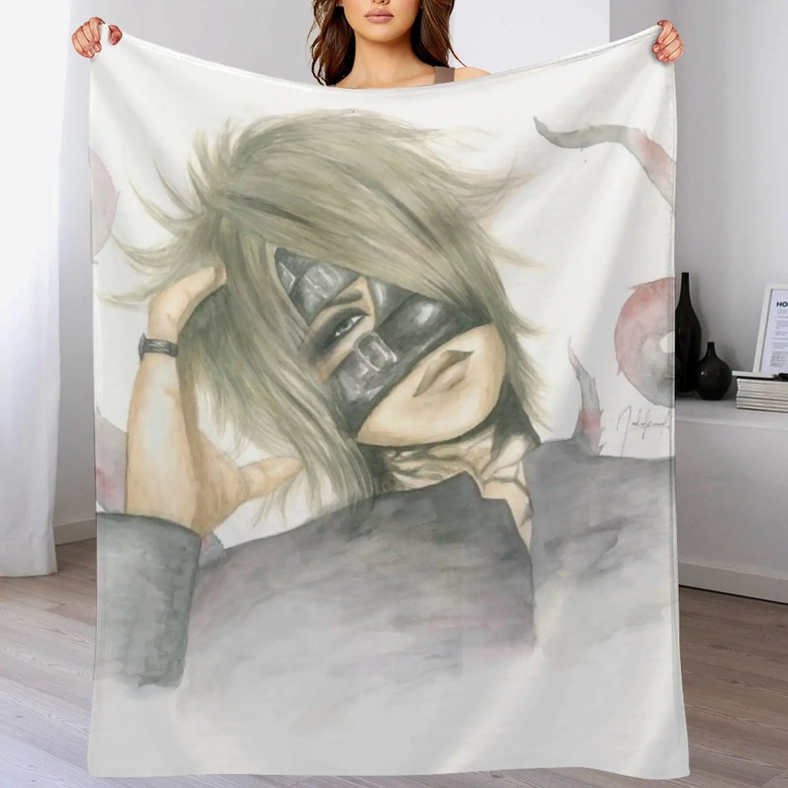 

Watercolor Reita Throw Blanket Travel Size Cozy Blanket for Plane Train