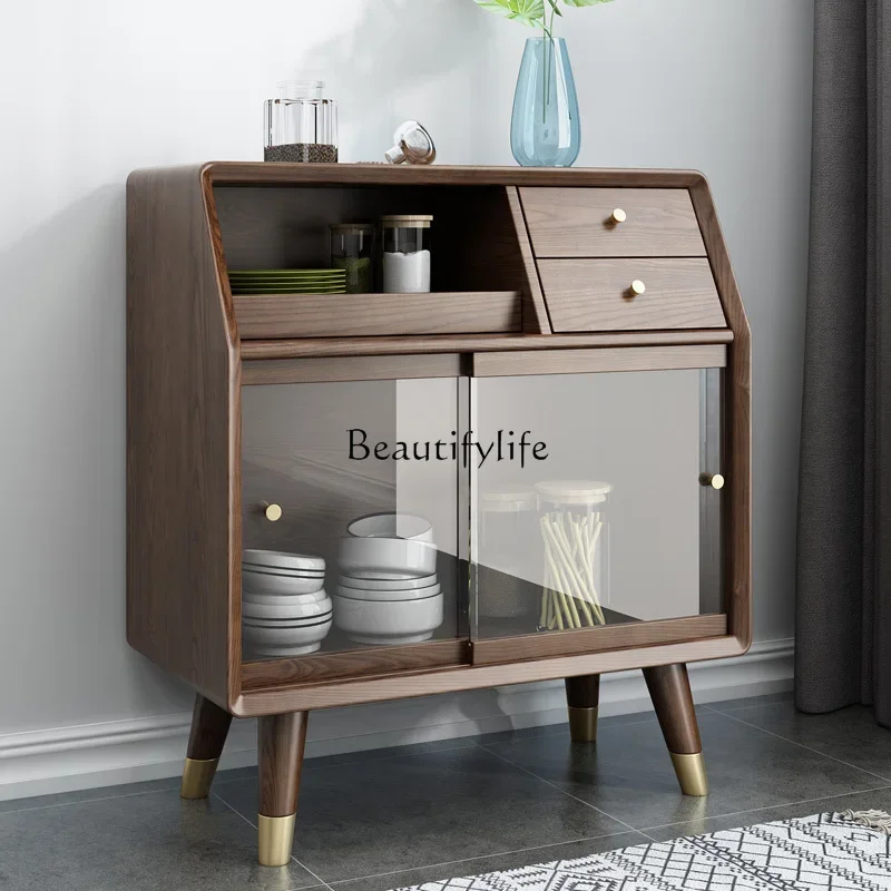

ld14 Solid wood Nordic simple modern ash wood cupboards Villa restaurant custom furniture lockers