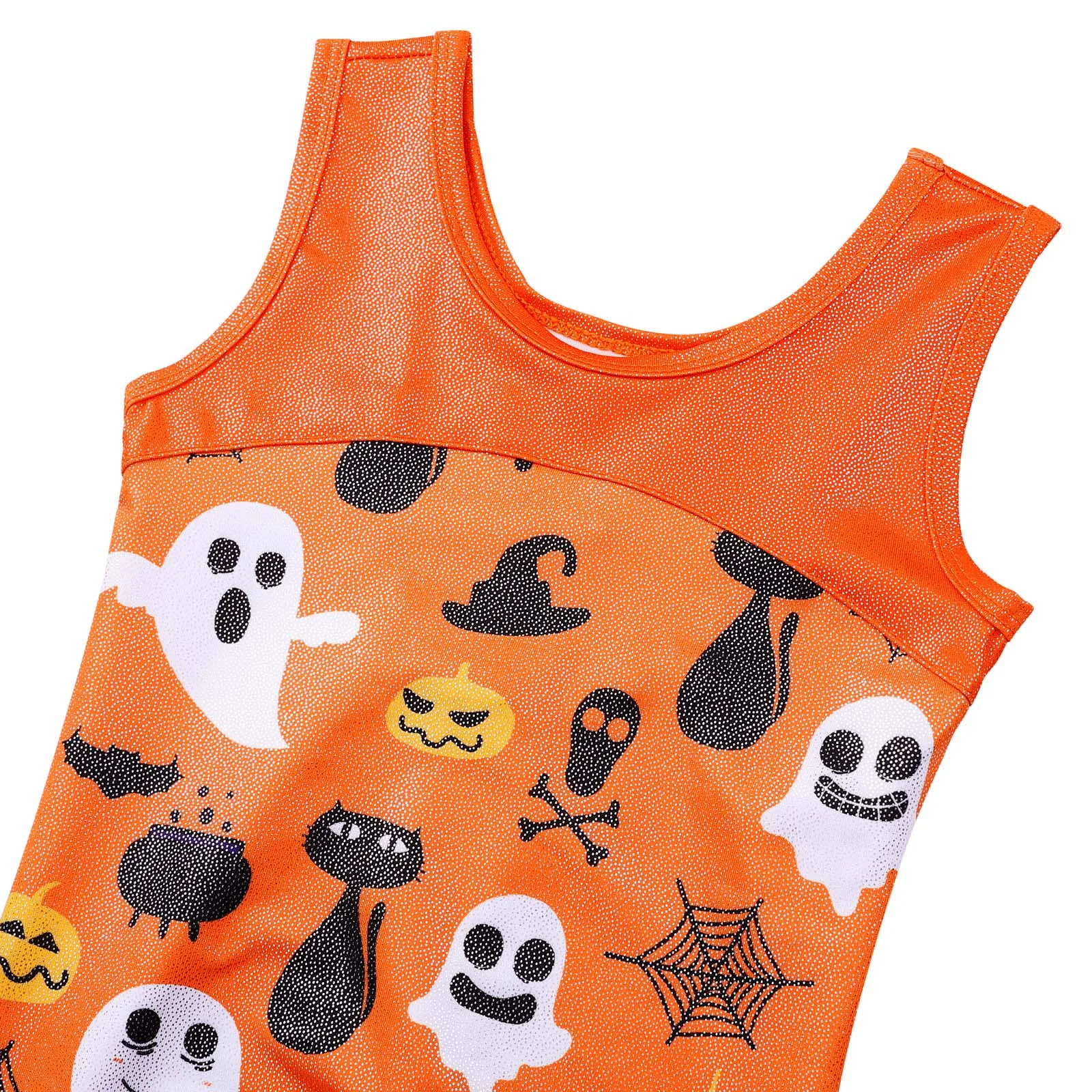 BAOHULU Mädchen Gymnastik Trikot Ärmellose Ballett Dancewear One Piece Cartoon Halloween Druck Body