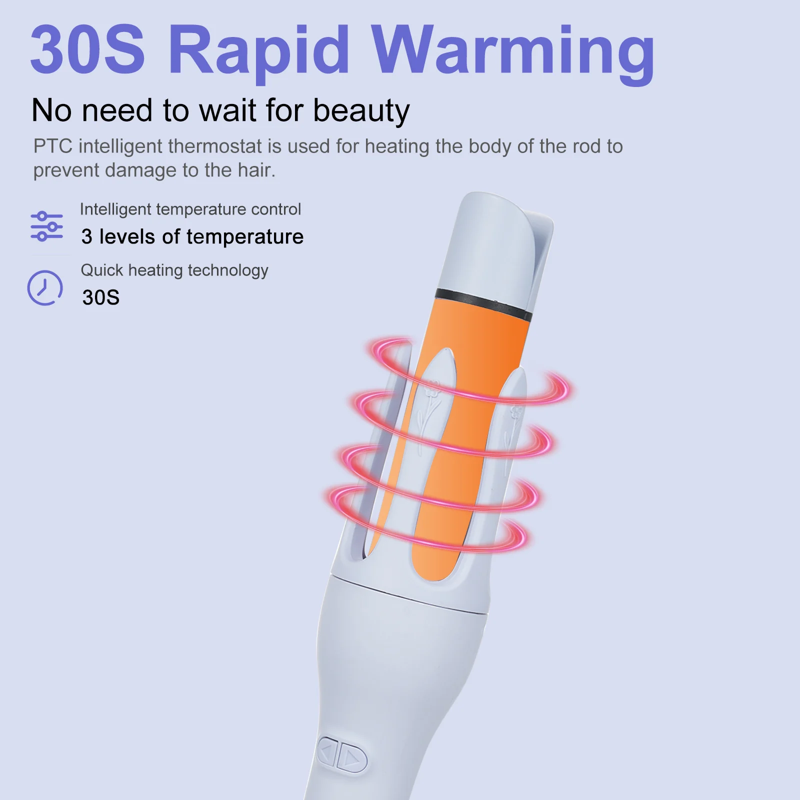 

2 in 1 Flat Iron Hair Straightener Automatic Hair Curler Rotating Electric Curling Iron 3 Temperature Adjustable Curling Wand