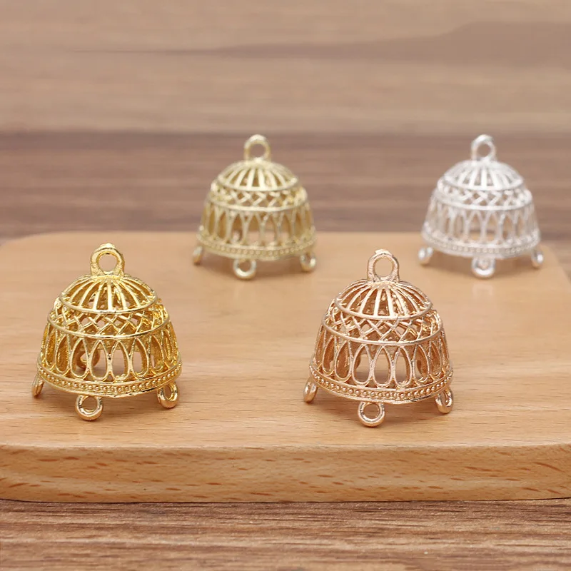 BoYuTe (20 Pieces/Lot) 21*23mm Alloy Hollow Pendant Flower Cap Connector Lantern Accessories Diy Handmade Materials