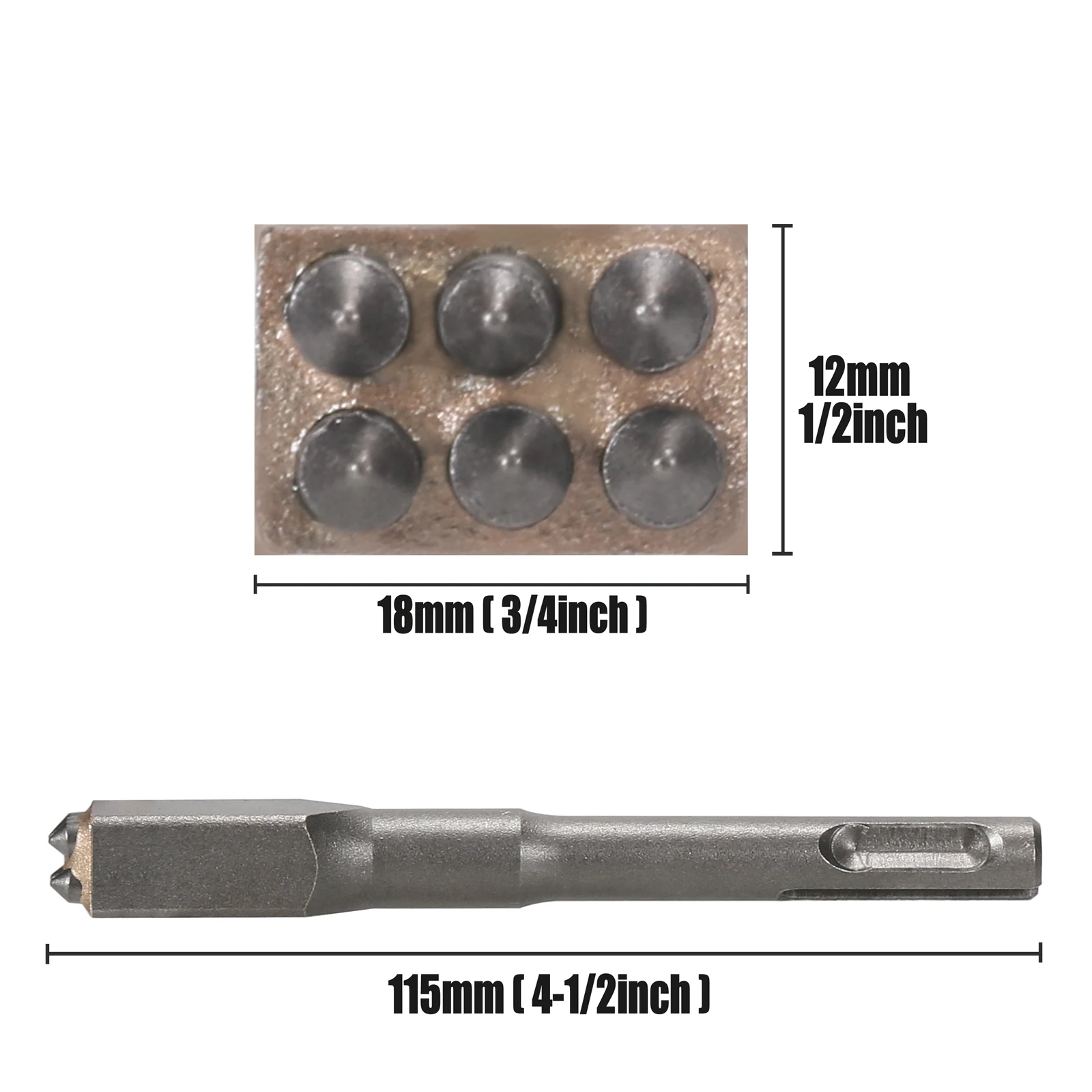 Imagem -04 - Sds Plus Shank Bocados de Derrubado de Carboneto de Tungstênio Dentes Micro Cinzel Martelo de Arbusto Pedra de Concreto de Cimento Granito de Mármore