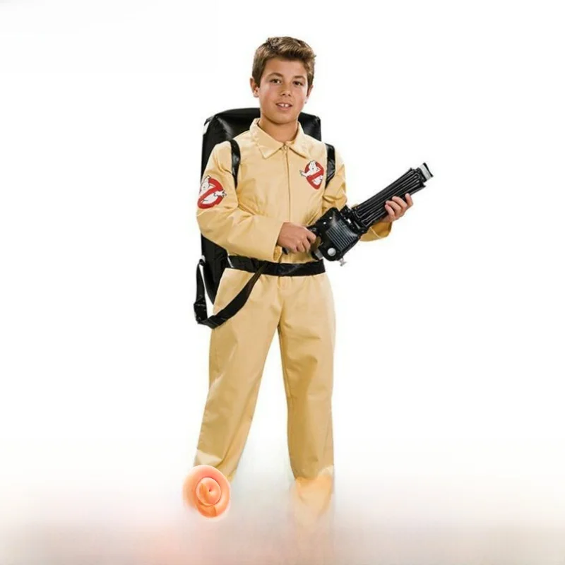 Ghosusters ローリーンコスチューム 子供用 男の子 ストリート スレ 3D Aラインスカート オルト スベ ラウンドネック シングルボタン留め