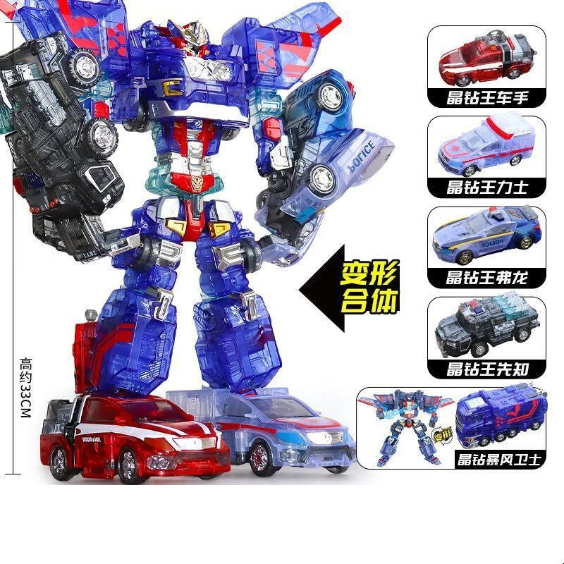 New 5 in 1 Hello Carbot Crystal Carbot Pentastorm X Transform Combined Robot Action Figures Toys SAFARI SAVER Deformation Mecha